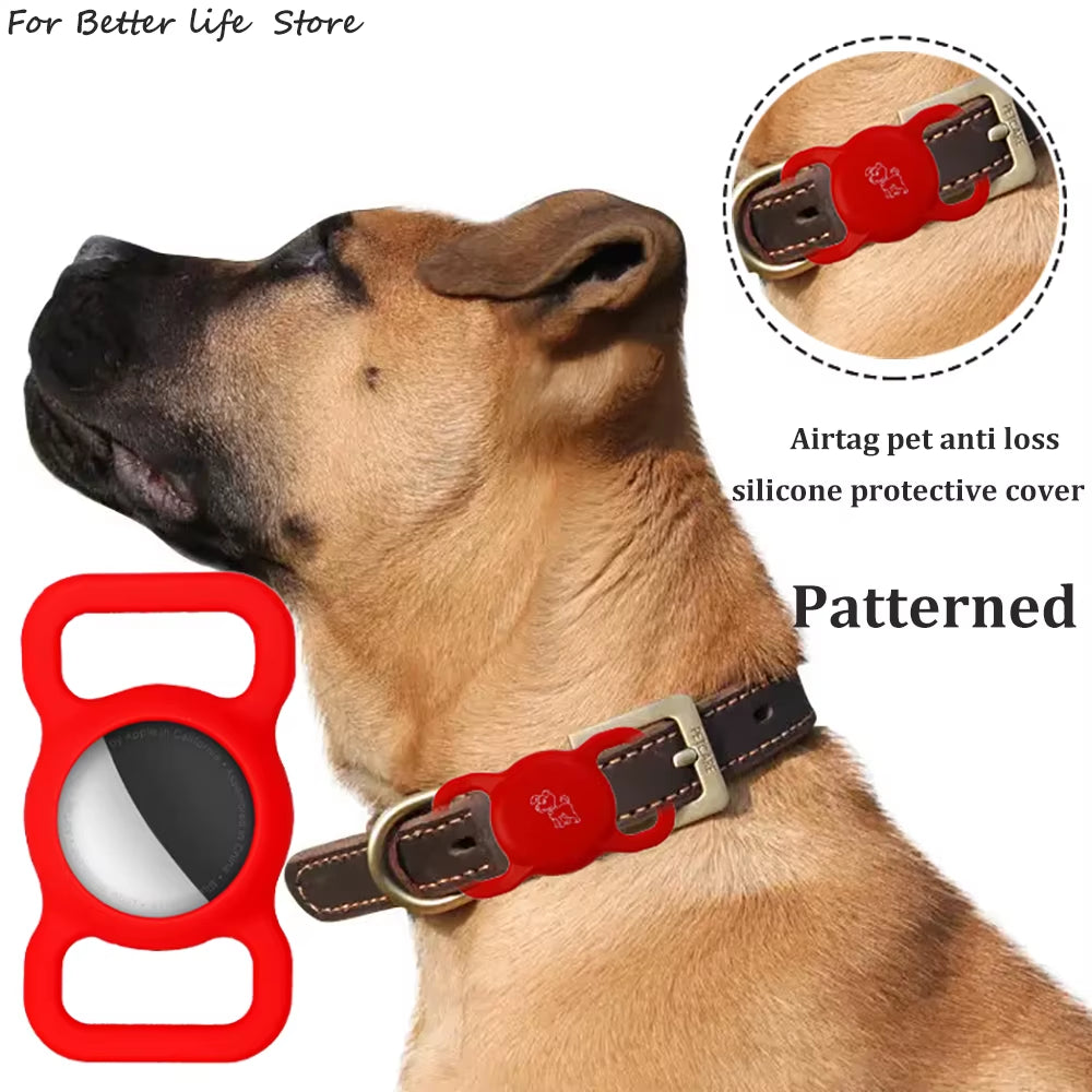 Patterned Airtag Silicone Pet Collar