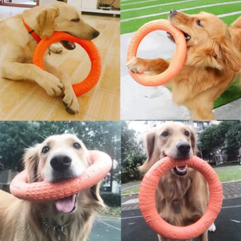 Orange Dog Toys Pet Flying Disk Training Ring Puller EVA Interactive Training