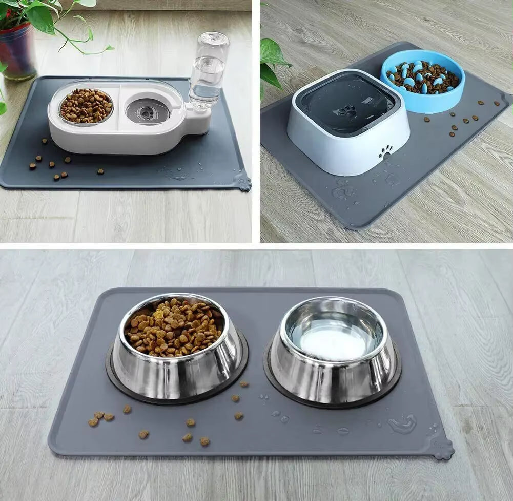 Cat Dog Food Mat for Pet Feeding Bowl Floors Waterproof Non Slip