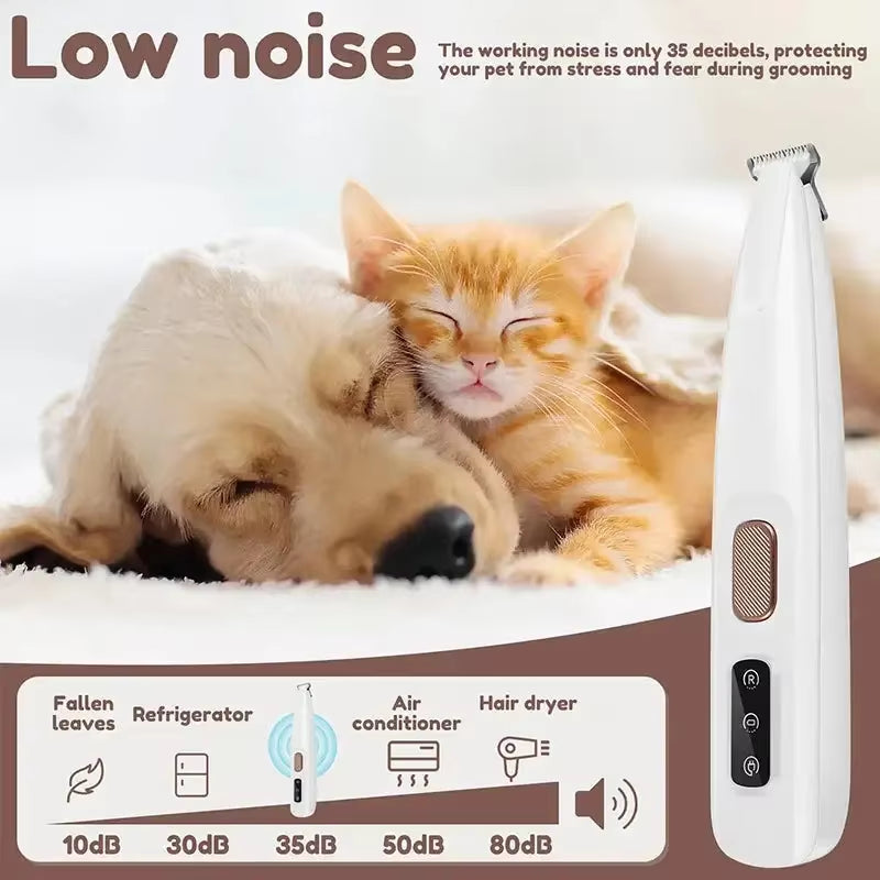 New Dog Paw Trimmer with LED Light Fully Waterproof