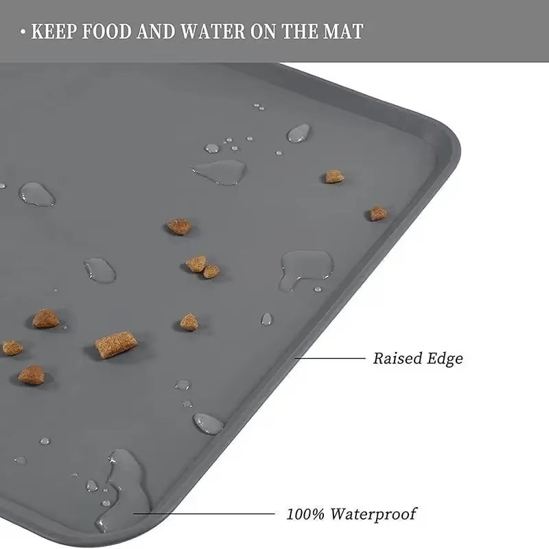 Cat Dog Food Mat for Pet Feeding Bowl Floors Waterproof Non Slip