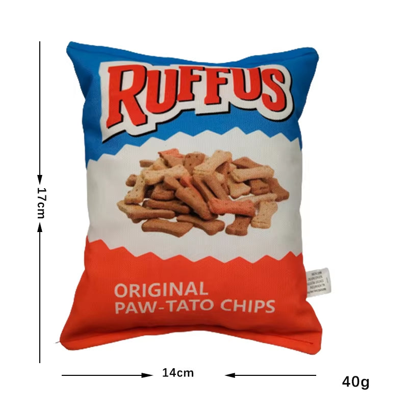 Funny Crisps Dog Toys Interaction Chew Molars Plush Dog Toys Bite Resistance