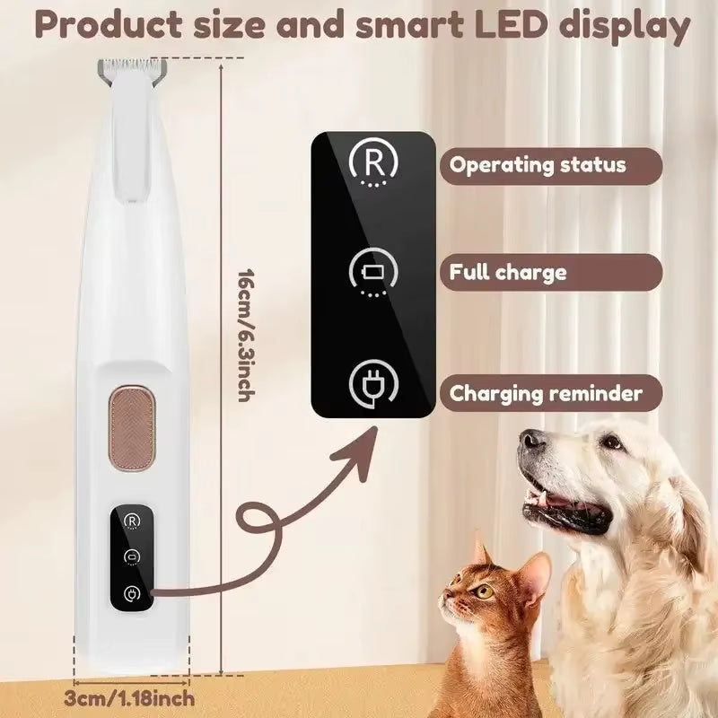 New Dog Paw Trimmer with LED Light Fully Waterproof