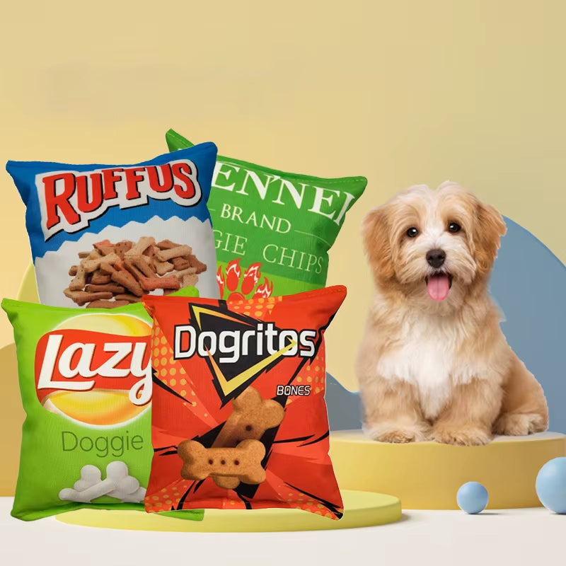 Funny Crisps Dog Toys Interaction Chew Molars Plush Dog Toys Bite Resistance