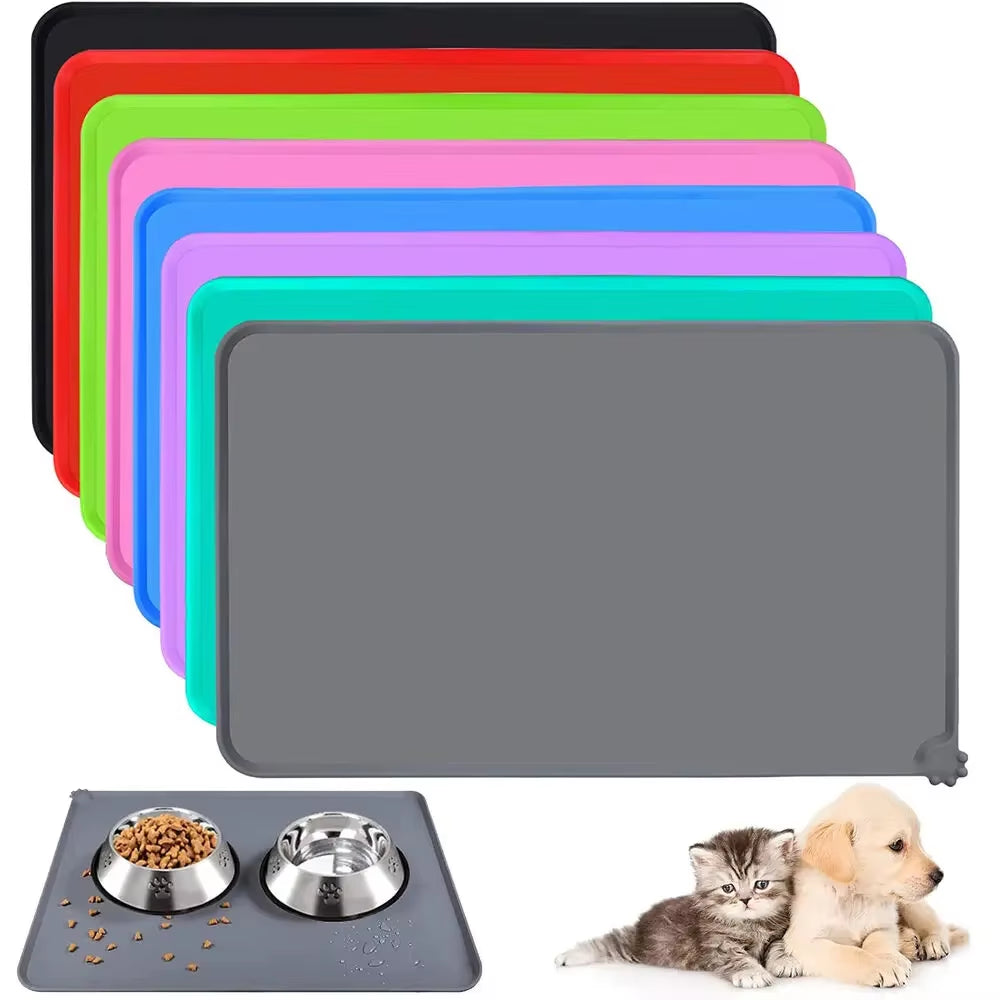 Cat Dog Food Mat for Pet Feeding Bowl Floors Waterproof Non Slip