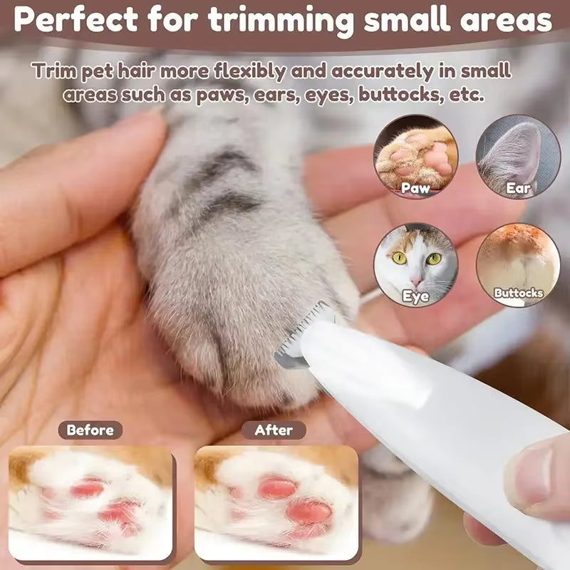 New Dog Paw Trimmer with LED Light Fully Waterproof 