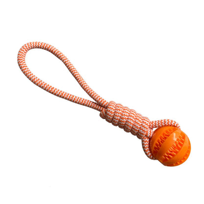  Balls Interactive Treat Rope Rubber Leaking Balls  Chewing Bite Resistant Pet Tooth Cleaning