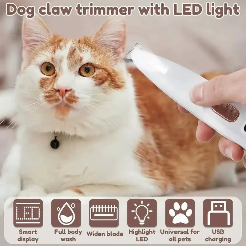 New Dog Paw Trimmer with LED Light Fully Waterproof 