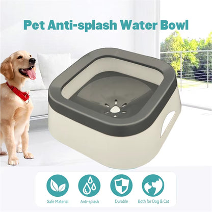 Non-Spill Floating Dog and Cat Water Bowl - Anti-Overfill Plastic Dispenser