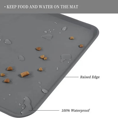 Cat Dog Food Mat for Pet Feeding Bowl Floors Waterproof Non Slip