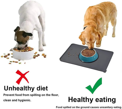 Cat Dog Food Mat for Pet Feeding Bowl Floors Waterproof Non Slip